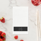 Moderne minimale zwart wit bruiloft monogram servet (Insitu)