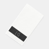 Moderne minimale zwart wit bruiloft monogram servet (Hoek)