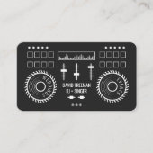 Moderne minimale zwart-wit dj muziek draaitafel visitekaartje (Voorkant)