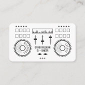 Moderne minimale zwart-wit dj muziek draaitafel visitekaartje (Voorkant)
