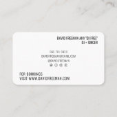 Moderne minimale zwart-wit dj muziek draaitafel visitekaartje (Achterkant)