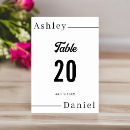 Moderne minimale zwart-wit elegante bruiloft kaart