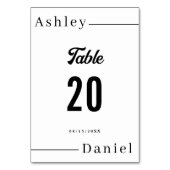 Moderne minimale zwart-wit elegante bruiloft kaart (Achterkant)