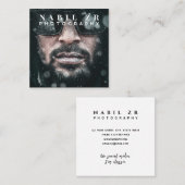 Moderne minimale zwart-wit fotografie vierkante visitekaartje (Voorkant / Achterkant)