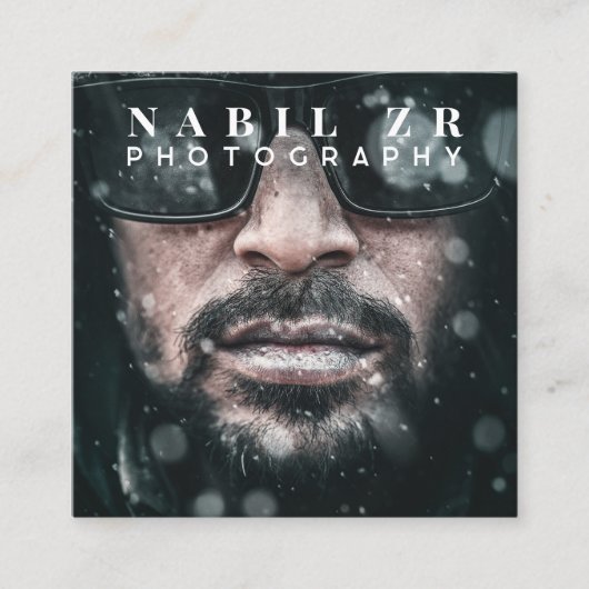 Moderne minimale zwart-wit fotografie vierkante visitekaartje (Voorkant)