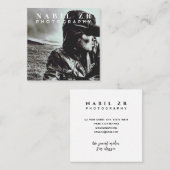 Moderne minimale zwart-wit fotografie vierkante visitekaartje (Voorkant / Achterkant)