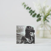 Moderne minimale zwart-wit fotografie vierkante visitekaartje (Staand voorkant)