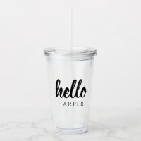 Moderne minimale zwart-witte Hallo en uw naam