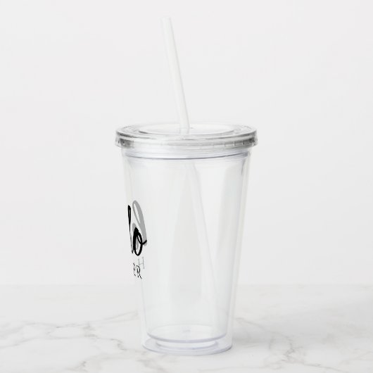 Moderne minimale zwart-witte Hallo en uw naam Acryl Drinkbeker (Links)