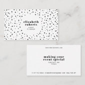 Moderne minimale zwart-witte stippen patroon visitekaartje (Voorkant / Achterkant)