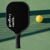 Moderne minimale zwarte aangepaste naam pickleball paddle
