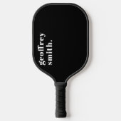 Moderne minimale zwarte aangepaste naam pickleball paddle (Voorkant)