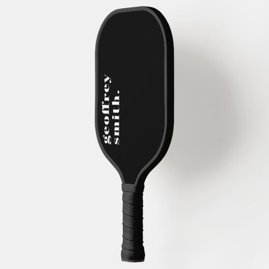 Moderne minimale zwarte aangepaste naam pickleball paddle (Links)