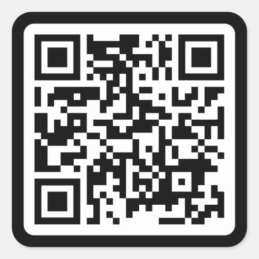 Moderne minimale zwarte aangepaste QR-code cool ma Vierkante Sticker (Voorkant)