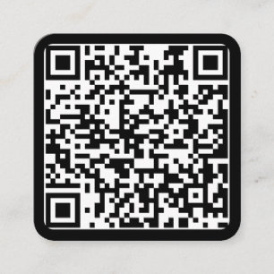 Moderne minimale zwarte aangepaste QR-code sociale Vierkante Visitekaartje