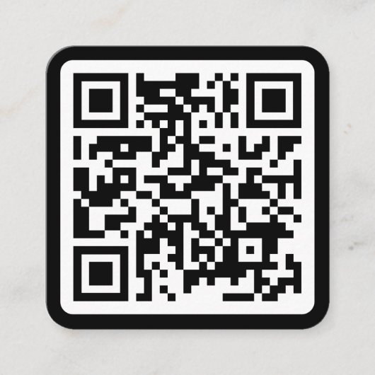 Moderne minimale zwarte aangepaste QR-code sociale Vierkante Visitekaartje (Voorkant)