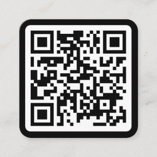Moderne minimale zwarte aangepaste QR-code voor so Vierkante Visitekaartje