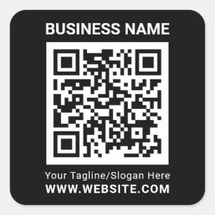 Moderne minimale zwarte aangepaste QR-codeprofessi Vierkante Sticker