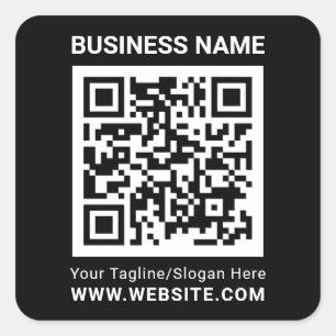 Moderne minimale zwarte aangepaste QR-codeprofessi Vierkante Sticker