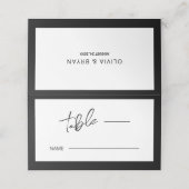 Moderne, minimale zwarte achtergrond plaatskaartje (Buitenkant ongevouwen)