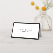 Moderne, minimale zwarte achtergrond plaatskaartje (Achterkant)