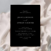 Moderne minimale zwarte bruiloft kaart