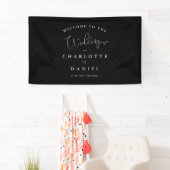 Moderne, minimale, zwarte bruiloft spandoek (Insitu)