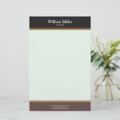 Moderne, minimale zwarte bruine strepen briefpapier (Staand voorkant)