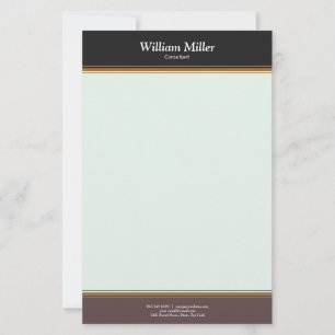 Moderne, minimale zwarte bruine strepen briefpapier
