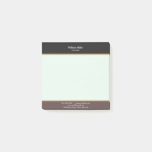 Moderne, minimale zwarte bruine strepen post-it® notes (Voorkant)