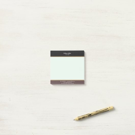 Moderne, minimale zwarte bruine strepen post-it® notes (Op bureau)