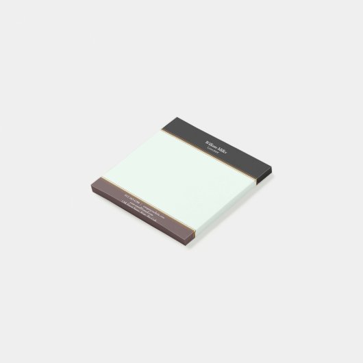 Moderne, minimale zwarte bruine strepen post-it® notes (Schuin)