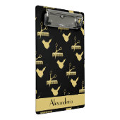 Moderne, minimale zwarte en goudkaptiste mini klembord (Schuin)