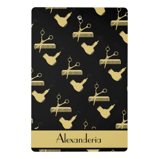 Moderne, minimale zwarte en goudkaptiste mini klembord (Achterkant)