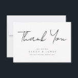 Moderne minimale zwarte en witte bruiloft Dank u Bedankkaart<br><div class="desc">Een eenvoudige moderne bruiloft bedankt je kaart. Pas dit minimalistische zwarte en witte ontwerp aan om uw persoonlijke gegevens en boodschap te geven.</div>