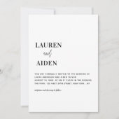 Moderne, minimale zwarte en witte bruiloft kaart (Voorkant)