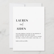 Moderne, minimale zwarte en witte bruiloft