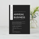 MODERNE MINIMALE ZWARTE-EN-WITTE CONFERENTIE EVENE KAART (Staand voorkant)