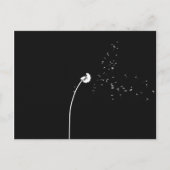 Moderne, minimale zwarte en witte deandelionventil briefkaart (Voorkant)