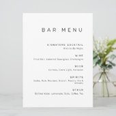 Moderne, minimale zwarte en witte Drinken balk Menu (Staand voorkant)