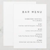 Moderne, minimale zwarte en witte Drinken balk Menu (Voorkant / Achterkant)