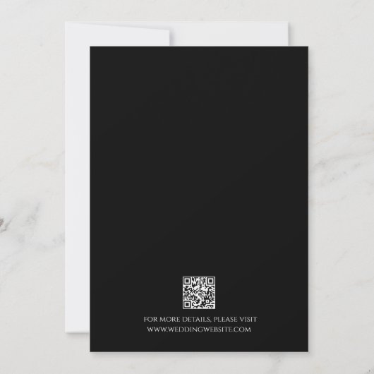 Moderne, minimale zwarte en witte foto met QR-code Save The Date (Achterkant)
