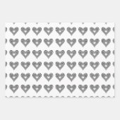 moderne minimale zwarte en witte harten inpakpapier vel (Voorkant 3)