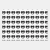 moderne minimale zwarte en witte harten inpakpapier vel (Voorkant 2)