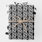 moderne minimale zwarte en witte harten inpakpapier vel (In situ)