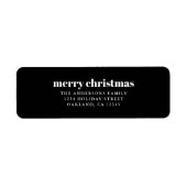Moderne, minimale zwarte en witte kerst etiket (Voorkant)