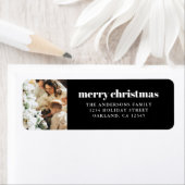 Moderne, minimale zwarte en witte kerst etiket (Insitu)