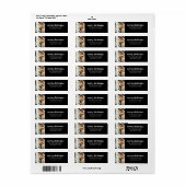 Moderne, minimale zwarte en witte kerst etiket (Full Sheet)