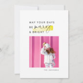 Moderne, minimale zwarte en witte kerstfotokaart kaart (Voorkant)