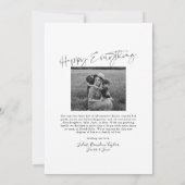 Moderne, minimale zwarte en witte kerstfotokaart kaart (Achterkant)